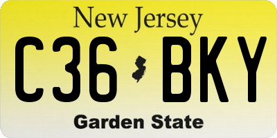 NJ license plate C36BKY