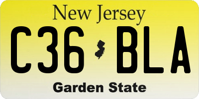 NJ license plate C36BLA