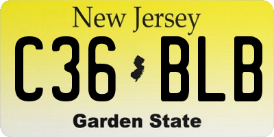 NJ license plate C36BLB