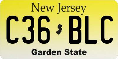 NJ license plate C36BLC