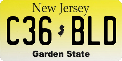 NJ license plate C36BLD