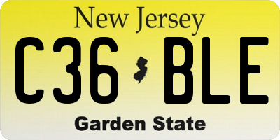 NJ license plate C36BLE