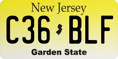 NJ license plate C36BLF