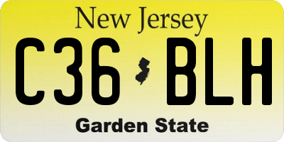 NJ license plate C36BLH