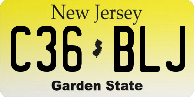 NJ license plate C36BLJ