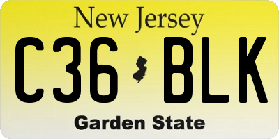 NJ license plate C36BLK