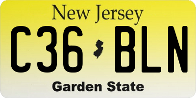 NJ license plate C36BLN