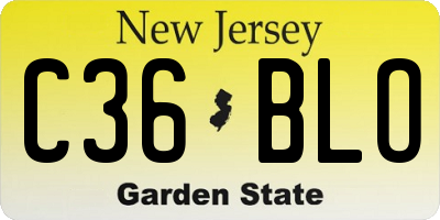 NJ license plate C36BLO