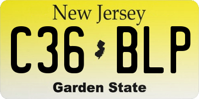 NJ license plate C36BLP
