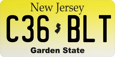 NJ license plate C36BLT