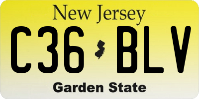 NJ license plate C36BLV