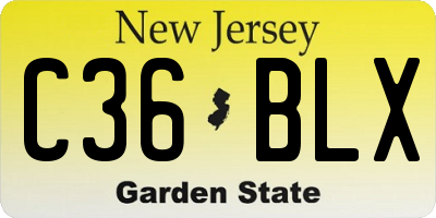 NJ license plate C36BLX