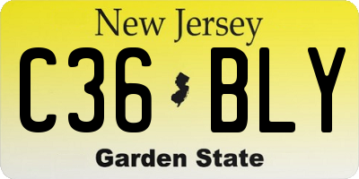 NJ license plate C36BLY