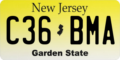 NJ license plate C36BMA