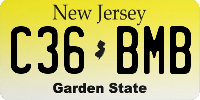 NJ license plate C36BMB