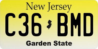 NJ license plate C36BMD