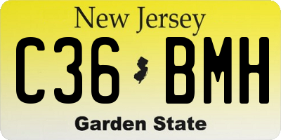 NJ license plate C36BMH