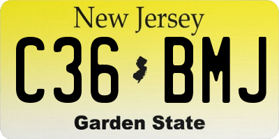NJ license plate C36BMJ