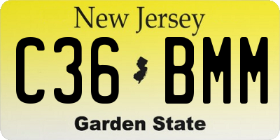 NJ license plate C36BMM