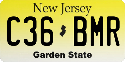 NJ license plate C36BMR