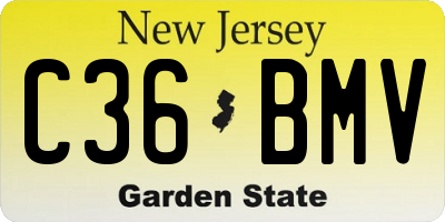 NJ license plate C36BMV