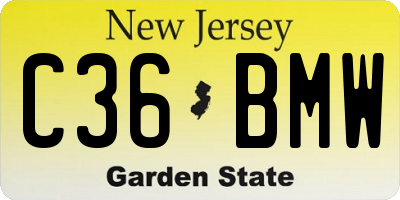 NJ license plate C36BMW
