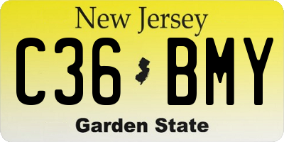 NJ license plate C36BMY
