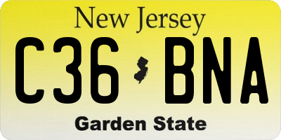 NJ license plate C36BNA