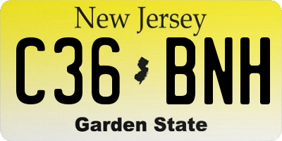 NJ license plate C36BNH