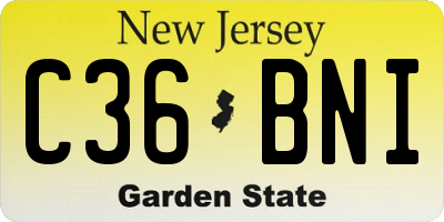 NJ license plate C36BNI