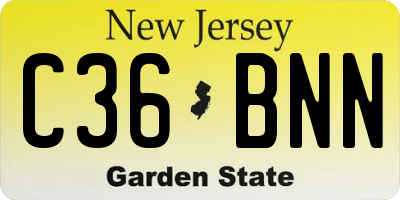 NJ license plate C36BNN