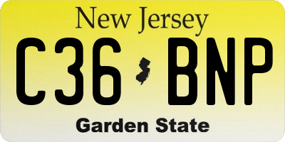 NJ license plate C36BNP