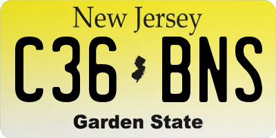 NJ license plate C36BNS