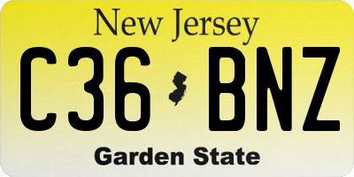 NJ license plate C36BNZ