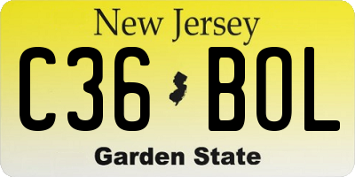 NJ license plate C36BOL