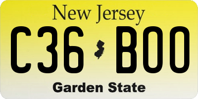 NJ license plate C36BOO