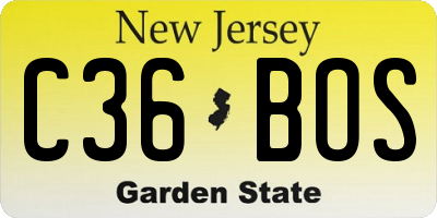 NJ license plate C36BOS