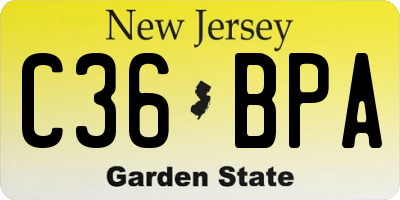 NJ license plate C36BPA