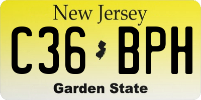 NJ license plate C36BPH