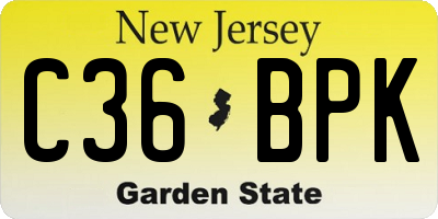 NJ license plate C36BPK