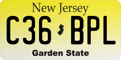 NJ license plate C36BPL