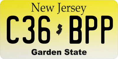 NJ license plate C36BPP