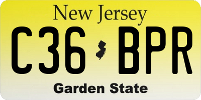 NJ license plate C36BPR