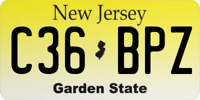 NJ license plate C36BPZ