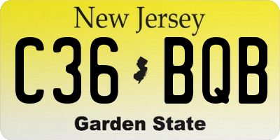 NJ license plate C36BQB