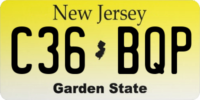 NJ license plate C36BQP