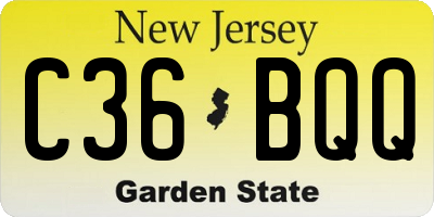 NJ license plate C36BQQ