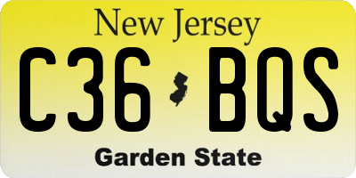 NJ license plate C36BQS