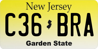 NJ license plate C36BRA