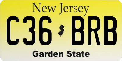 NJ license plate C36BRB